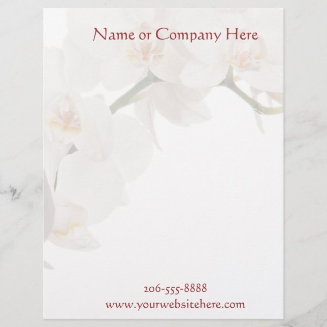 White Moth Orchid Letterhead (Front)