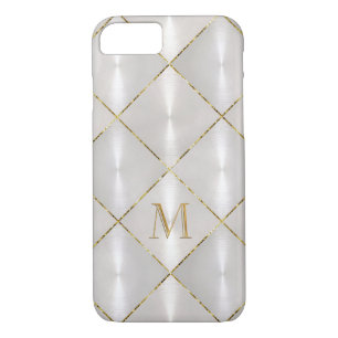 White Mother of Pearl with Gold Monogram Case-Mate iPhone Case
