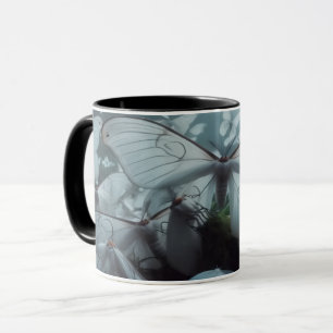 White Moths Swarm Coffee Mug