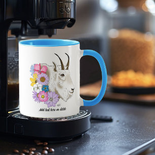 White Mountain Goat Flowers Mug