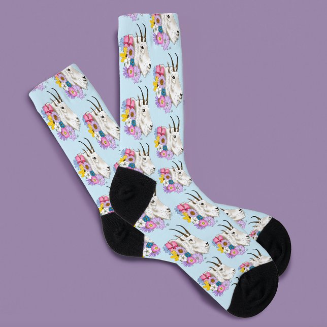 White Mountain Goat Flowers Socks (Creator Uploaded)