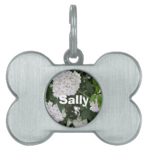White Mountain Laurel Flowers Pet Name Tag