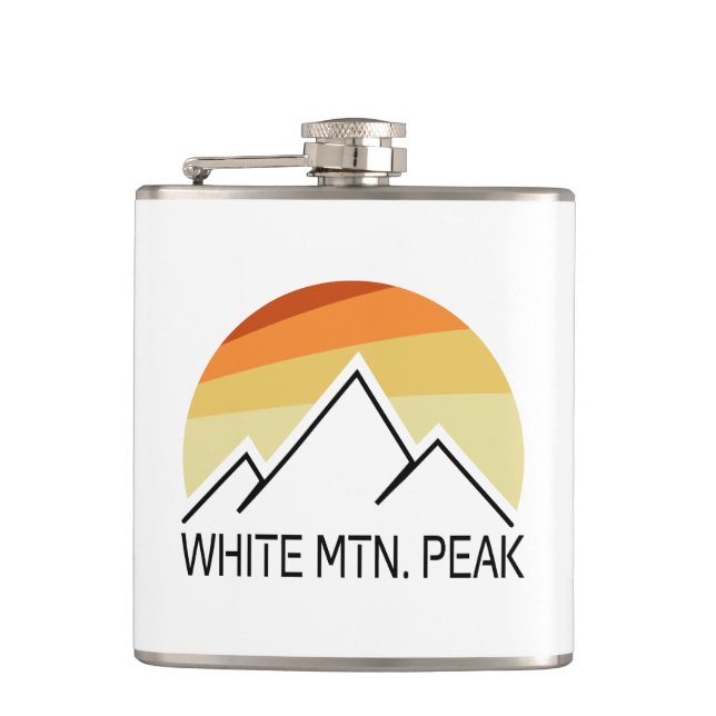 White Mountain Peak California Retro Hip Flask (Front)