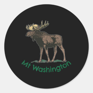 White Mountains Mt Washington New Hampshire Moose  Classic Round Sticker