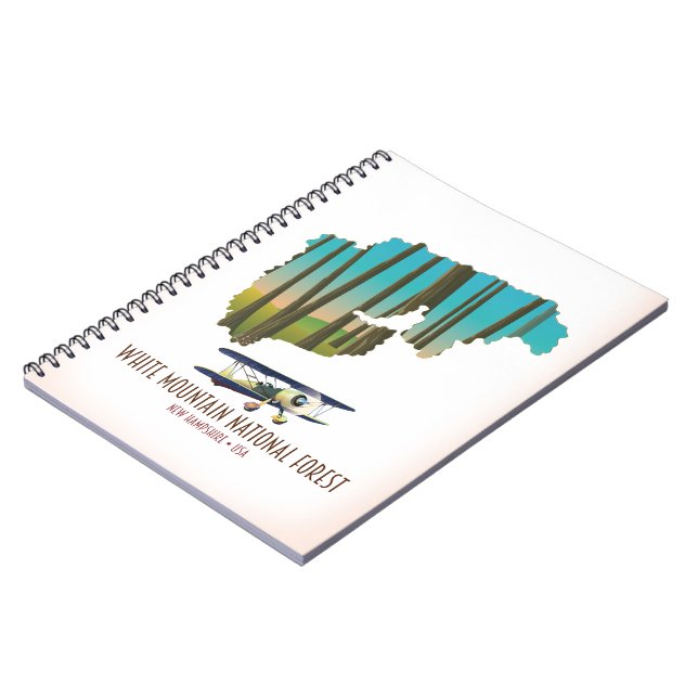 White mountains national forest USA map Notebook (Left Side)