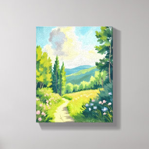 White Mountains   New Hampshire Landscape Painting Canvas Print