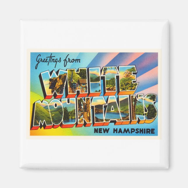 White Mountains New Hampshire NH Travel Souvenir Magnet (Front)