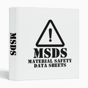 White MSDS Material Safety Data Sheets Binder