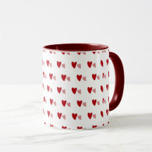 White Mug – Dark & Light Wavy Hearts