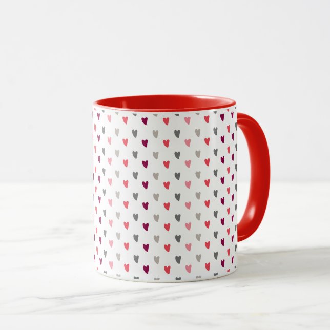 White Mug – Mixed Small Hearts (Front Right)