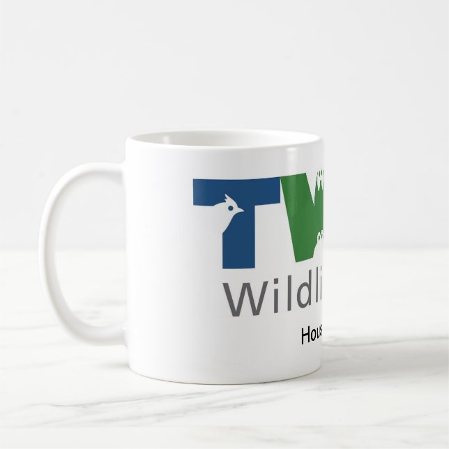 White mug with logo (Left)