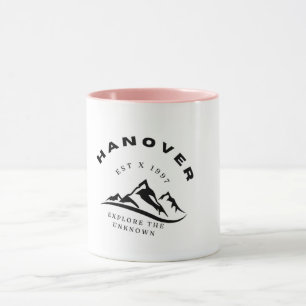 White Mug with Mountain Design