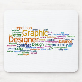 White multi-colour Mousepad