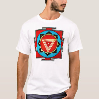 White Multicolored Kali Yantra Tee