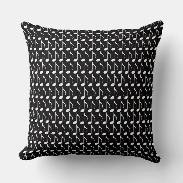 White Music Notes pattern decor idea Throw Pillow (Front)