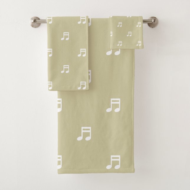 White Music Notes Pattern on Light Beige (En situation)