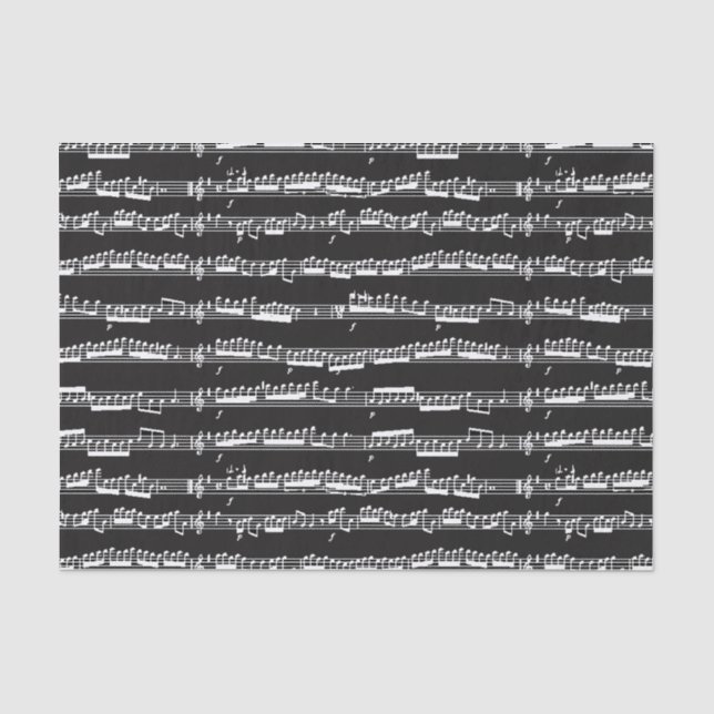 white music notes sheet on black (Front)