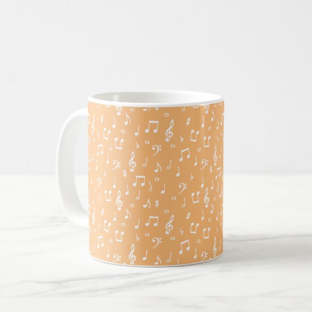 white Musical  Coffee Mug (Front Left)