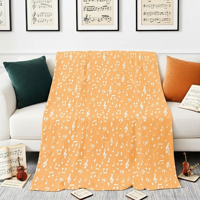 white Musical  Fleece Blanket (Creator Uploaded)