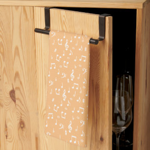 white Musical  Kitchen Towel