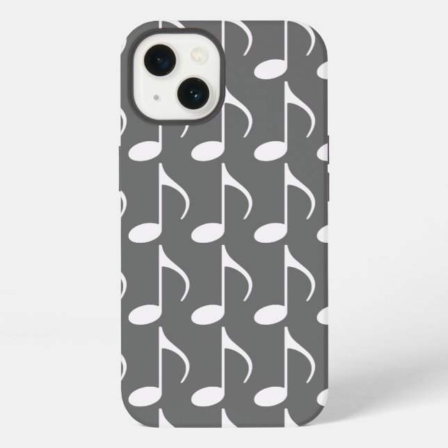 white musical notes iPhone case (Back)