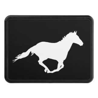 White Mustang Night Runner Trailer Hitch Cover