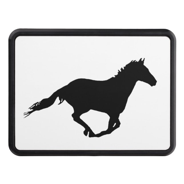 White Mustang Night Runner Trailer Hitch Cover (Front)