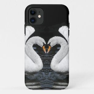 White Mute Swans Mirror Image iPhone 11 Case