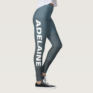 White Name Stylish 5 Gunmetal Shades Blocks Leggings