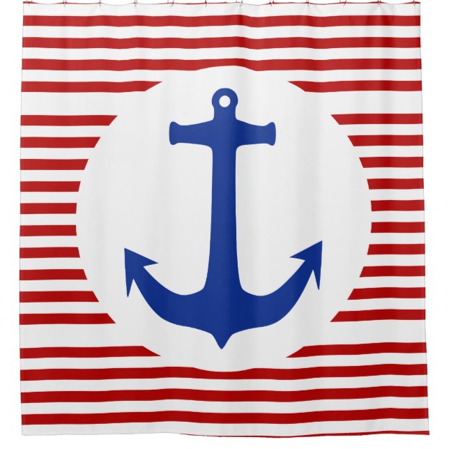 White Narrow Stripes & Anchor blue + your backgr. (Front)