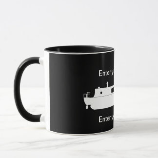 White Narrowboat with text Mug