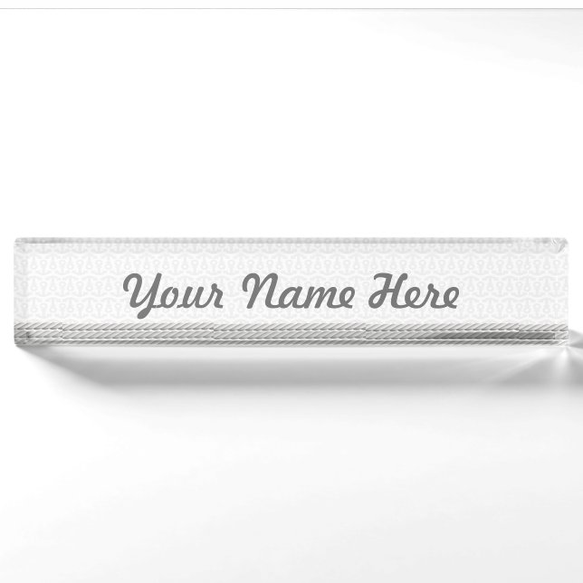 White Nautical Anchor Design with Rope Nameplate (Front)