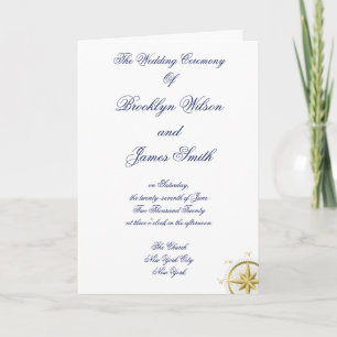 White Nautical Wedding Ceremony Programs