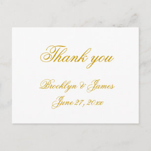 White Nautical Wedding Thank You Postcards