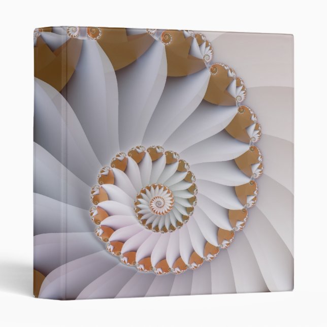 White Nautilus Fine Fractal Art Binder (Front/Spine)
