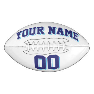 WHITE NAVY AND LIGHT BLUE Custom Football