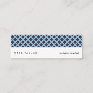 White navy blue criss-cross modern card
