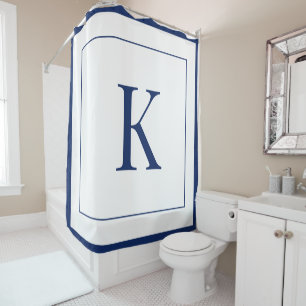 White &navy blue Monogram initial