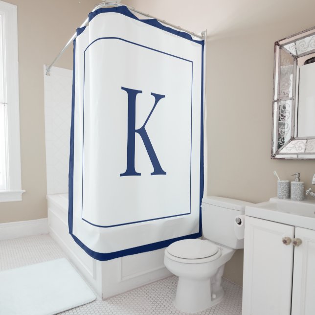  White &navy blue Monogram initial  (In Situ)