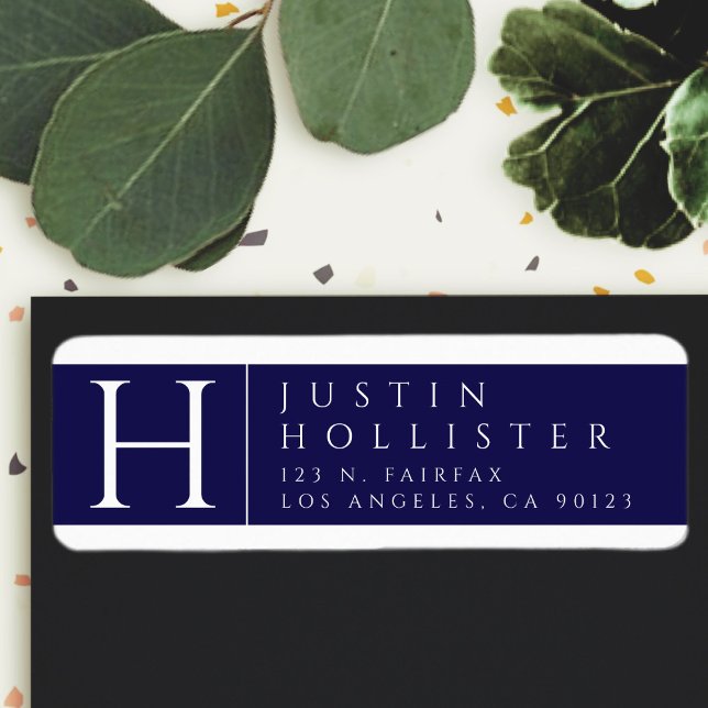 White & Navy | Classy Return Address (Creator Uploaded)