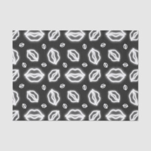 White Neon Kiss Tissue Paper