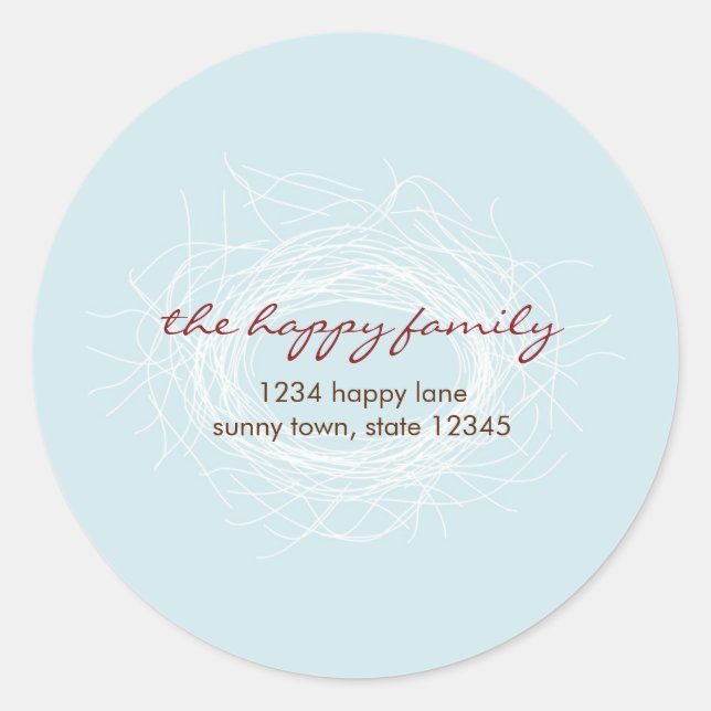 White Nest Address Label or Seal (Front)
