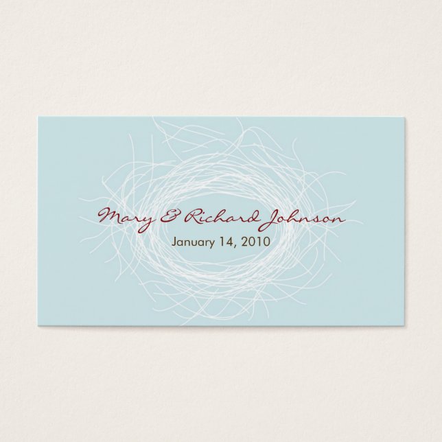 White Nest Favour Tag (Front)