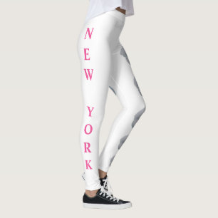 White New York State Flower (The Rose) Leggings