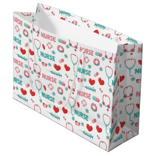 White Nurse Life Seamless Pattern (1) Large Gift Bag