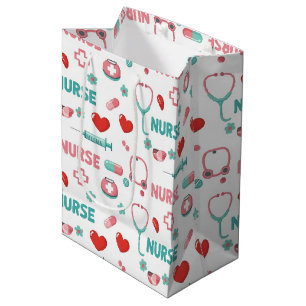 White Nurse Life Seamless Pattern (1) Medium Gift Bag