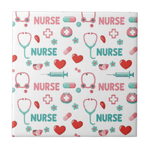 White Nurse Life Seamless Pattern (1) Tile