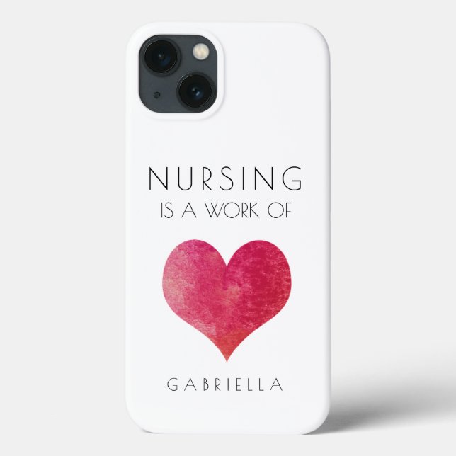 White Nursing is a Work of Heart Valentine Case-Mate iPhone Case (Back)