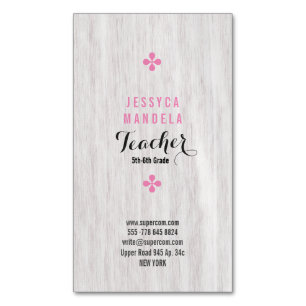 White oak, magnetic 	Magnetic business card