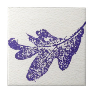 White oak nature print in blue tile. tile